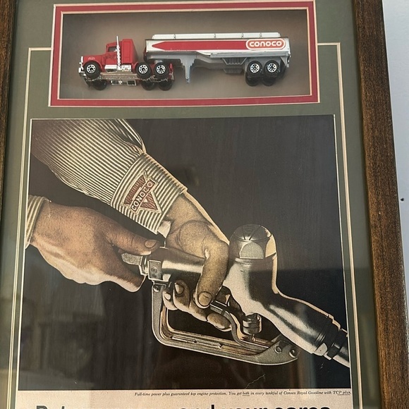 Vintage Conoco Continental OIL COMPANY 1959 Motor Oil Magazine Ad & Toy Framed - Picture 2 of 8